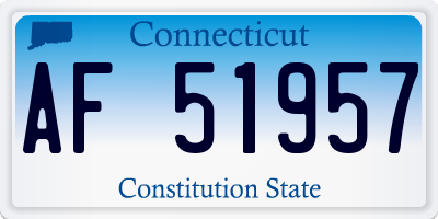 CT license plate AF51957