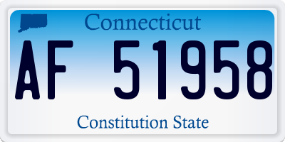CT license plate AF51958