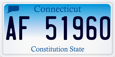 CT license plate AF51960