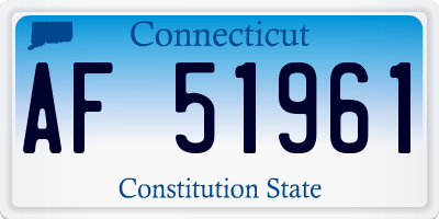 CT license plate AF51961