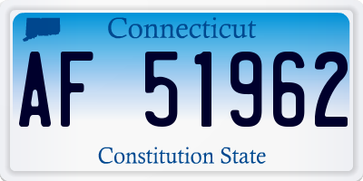 CT license plate AF51962