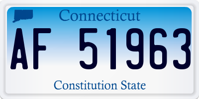 CT license plate AF51963