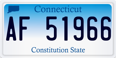 CT license plate AF51966