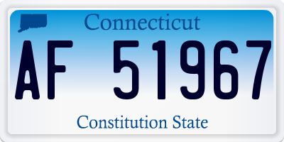 CT license plate AF51967