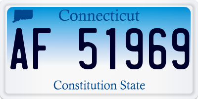 CT license plate AF51969