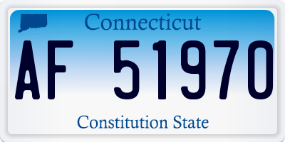 CT license plate AF51970
