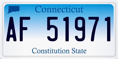 CT license plate AF51971