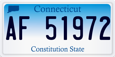 CT license plate AF51972