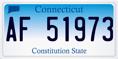 CT license plate AF51973