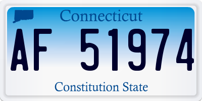 CT license plate AF51974