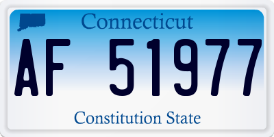 CT license plate AF51977