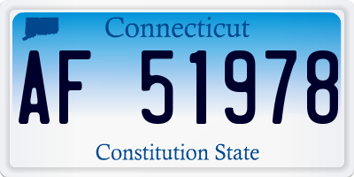 CT license plate AF51978