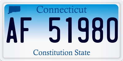 CT license plate AF51980