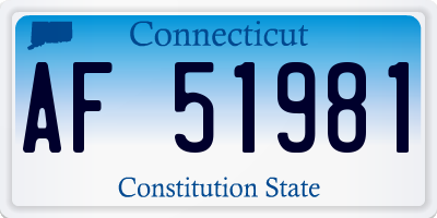 CT license plate AF51981