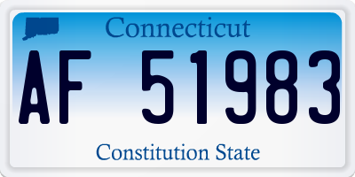 CT license plate AF51983