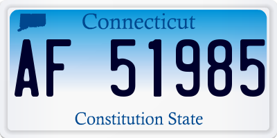 CT license plate AF51985