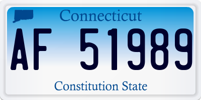 CT license plate AF51989