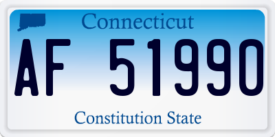 CT license plate AF51990