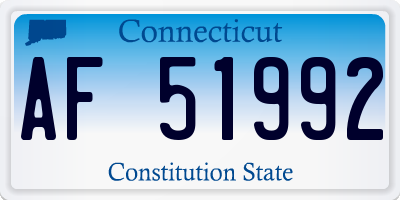 CT license plate AF51992