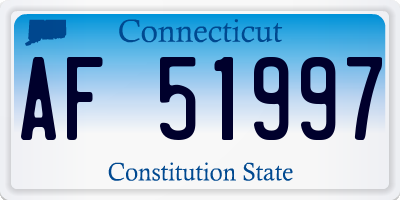 CT license plate AF51997