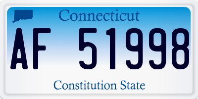 CT license plate AF51998