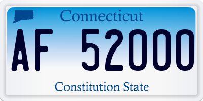CT license plate AF52000