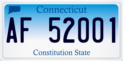 CT license plate AF52001