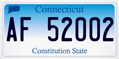 CT license plate AF52002