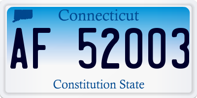 CT license plate AF52003
