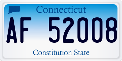 CT license plate AF52008