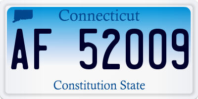 CT license plate AF52009