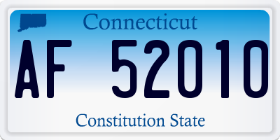 CT license plate AF52010