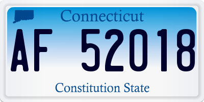 CT license plate AF52018