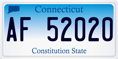 CT license plate AF52020