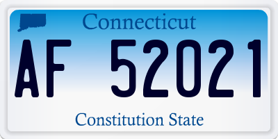CT license plate AF52021