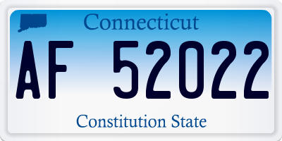 CT license plate AF52022