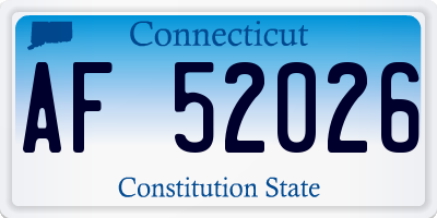 CT license plate AF52026