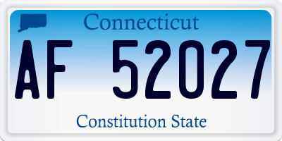 CT license plate AF52027