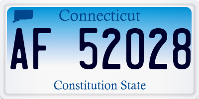 CT license plate AF52028