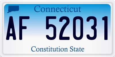 CT license plate AF52031