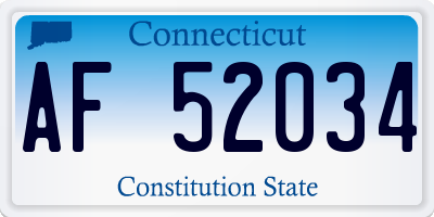 CT license plate AF52034