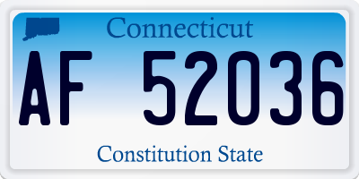 CT license plate AF52036