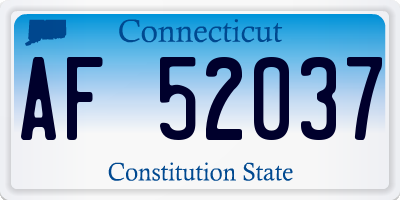 CT license plate AF52037
