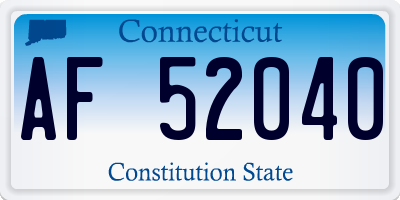 CT license plate AF52040