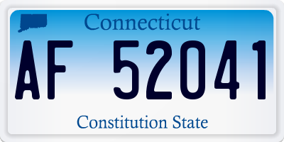 CT license plate AF52041