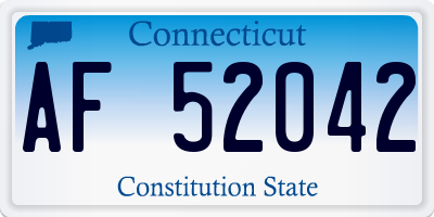 CT license plate AF52042
