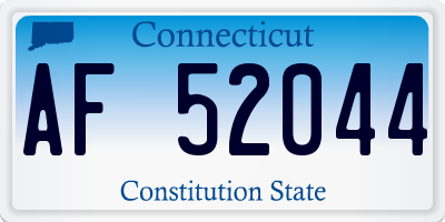 CT license plate AF52044