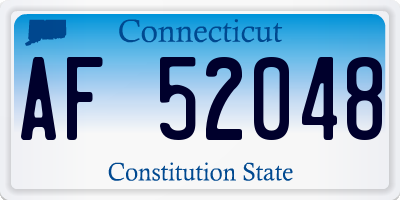 CT license plate AF52048