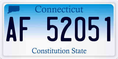 CT license plate AF52051