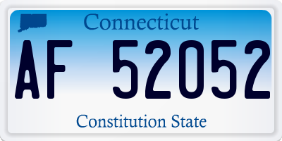 CT license plate AF52052